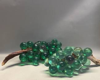 199 Vintage lucite grape cluster with wood stem