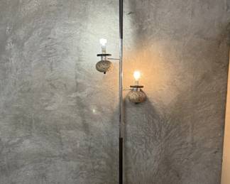 98 Mid century modern chrome and cork tension pole