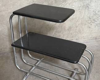 180 Lloyd Art Deco chrome wood tiered side table