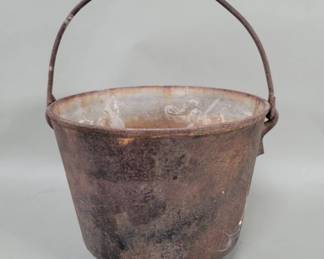 458 Antique cast iron footed cauldron