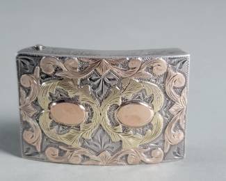 514 Sterling silver and 18k gold belt buckle