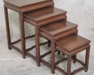 111 Vintage Asian walnut nesting tables