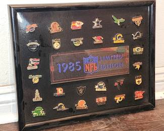 328h 1985 NFL pins LA Rams, Raiders, Patriots