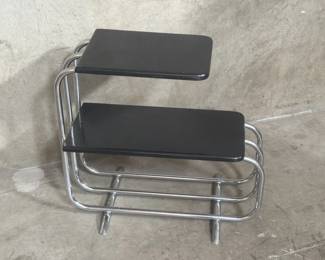 126 Lloyd Art Deco chrome black lacquered tiered