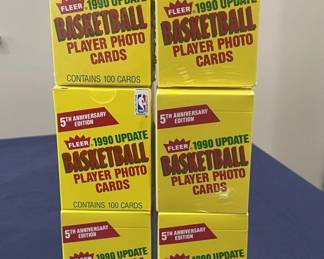 370h Lot of 6 sealed 1990 Fleer Update basketball boxes
