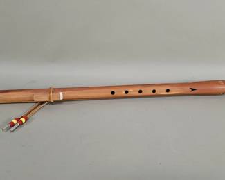 465 Native American style wood flute depicting a