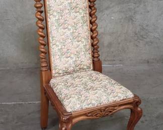 163 Antique carved walnut upholstered priedieu
