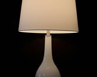 Mid-Century Modern Style White Ceramic Teardrop Table Lamp