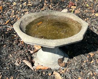 Octagonal Concrete Birdbath Style