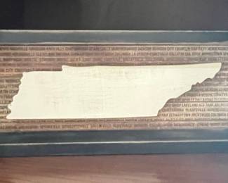 Tennessee State Silhouette Box Sign Style Wall Art