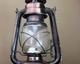 Vintage Style Copper-Finish LED Hurricane Lantern