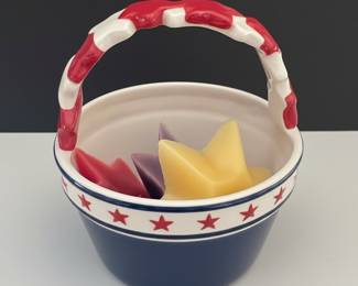 Patriotic Style Ceramic Basket