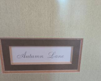 Thomas Kinkade Autumn Lane Limited Edition Print