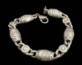 Napier Silver Tone Spiral Motif Bracelet