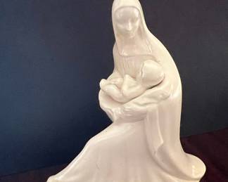 Mid-Century Style Madonna and Child Ceramic Figurine