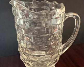 Fostoria American Pattern Glass Pitcher