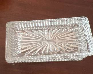 Starburst Pattern Crystal Style Rectangular Tray