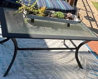 Metal and Glass Patio Coffee Table