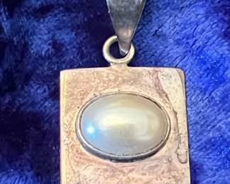 Mexican Sterling Silver Moonstone Style Pendant