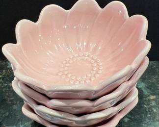 Pink Flower Shaped Ceramic Bowl Set
