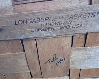 Longaberger 1991 Handwoven Basket