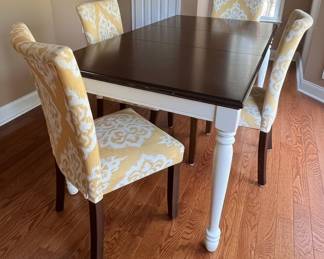 Damask Upholstered Parsons Dining Chairs Style