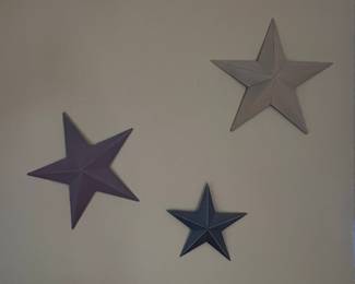 Set of 3 Rustic Metal Barn Stars