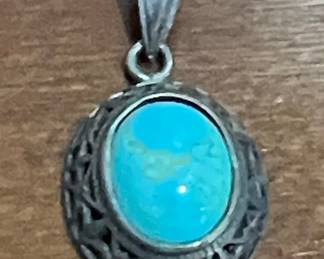 NF Sterling Silver Turquoise Pendant