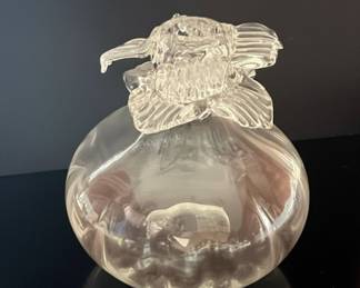 Clear Art Glass Flower Top Vase