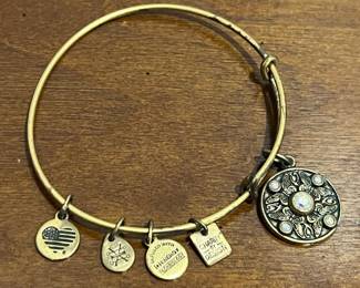 Alex and Ani American Flag Heart Expandable Bangle