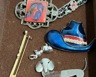 Assorted Costume Jewelry Brooch Collection