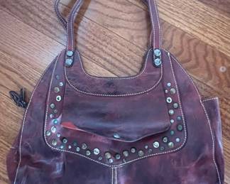 Patricia Nash Ergo Studded Leather Satchel