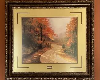 Thomas Kinkade "A Walk Down Autumn Lane" Framed Print