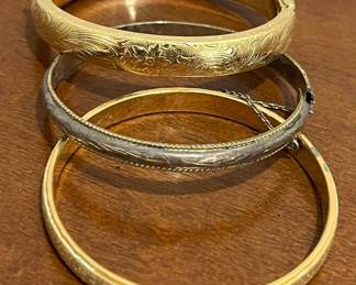 Vintage Style Hinged Bangle Bracelet Set