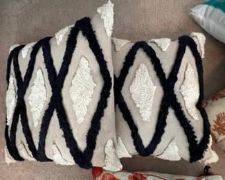 Boho Style Geometric Tufted Throw Pillows, Set of 2