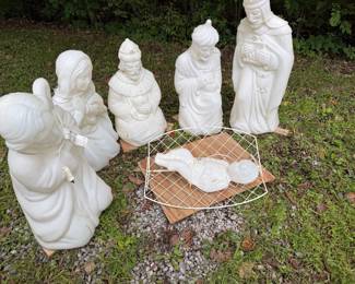 vintage nativity blow mold set!