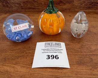 Over 200 pieces of St. Clair art glass signed paperweights and items