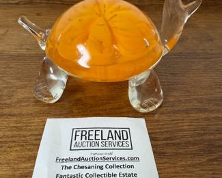St. Clair ART GLASS orange turtle!