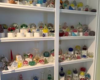 Over 200 pieces of St. Clair art glass signed paperweights and items