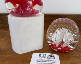 Over 200 pieces of St. Clair art glass signed paperweights and items