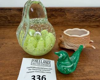 Over 200 pieces of St. Clair art glass signed paperweights and items