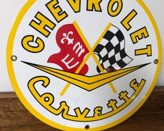 Corvette Metal Round sign