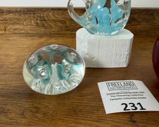 Over 200 pieces of St. Clair art glass signed paperweights and items