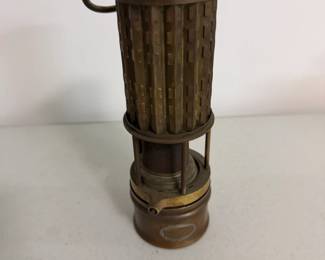 Early BRASS lantern with label