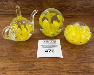 Over 200 pieces of St. Clair art glass signed paperweights and items