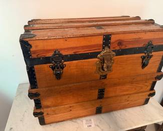 Very nice early trunk with 1940s newspaper inside
