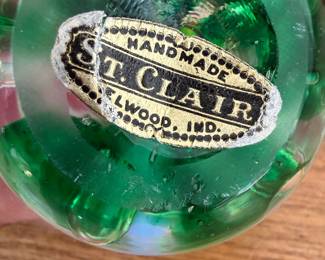 Over 200 pieces of St. Clair art glass signed paperweights and items