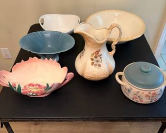 SixPiece Ceramic Collection  Floral Pitcher, Bowls  Covered Casserole