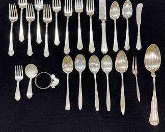 Vintage  Antique Sterling Silver Flatware Lot  Gorham, Skern  Son  More 708g Sterling