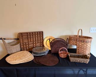 Woven Baskets, Placemats, Chargers  Table Decor Assortment